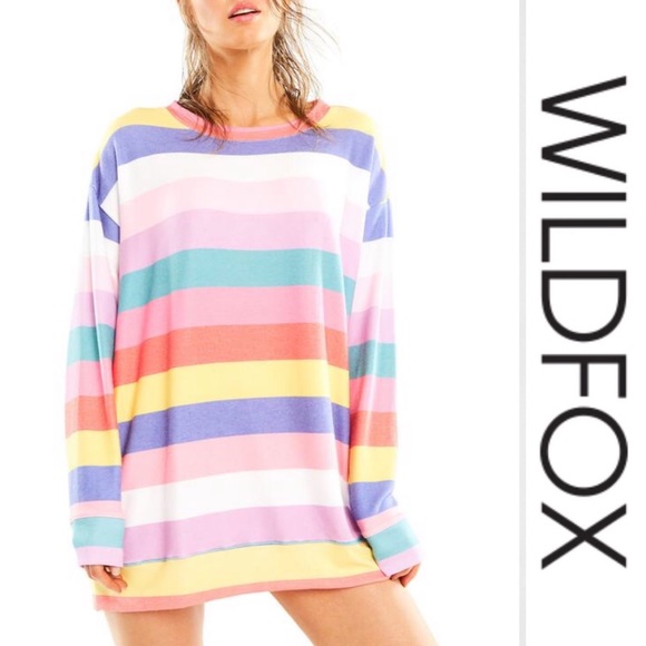 Wildfox Tops - Wildfox 🌈 Castaway Stripe road trip sweater XS